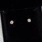 1/3 Carat Diamond Stud Earrings Round Brilliant Cut 14K White Gold Butterfly Bac