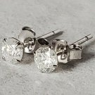 1/3 Ct Round Diamond Stud Earrings 14k White Gold Martini Setting Butterfly Back 1/3 Ct Round Diamond Stud Earrings 14k White Gold Martini Setting Butterfly Back