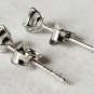 1/3 Ct Round Diamond Stud Earrings 14k White Gold Martini Setting Butterfly Back