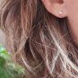 1/3 Ct Round Diamond Stud Earrings 14k White Gold Martini Setting Butterfly Back
