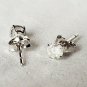 1/3 Ct Round Diamond Stud Earrings 14k White Gold Martini Setting Butterfly Back