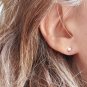 1/3 Ct Round Diamond Stud Earrings 14k White Gold Martini Setting Butterfly Back