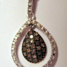 .25 CT Champagne Color Diamond Pendant -  Tear Drop Cut Out