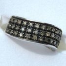 .50 CT Champagne Fancy Color Diamond Wave Cocktail Ring Sterling Silver I2 Round