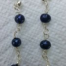 Black Freshwater Pearl Dangle Earrings 2" Long Post w/Butterfly Backs