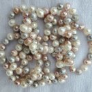 48" Gray, Pink and Cream Color Freshwater Cultured Pearl Necklace 8-9mm 48" Gray, Pink and Cream Color Freshwater Cultured Pearl Necklace 8-9mm