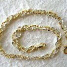 Italy Sterling Silver & 14k Gold Ankle Bracelet 8-9" with Extender