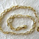 Italy Sterling Silver & 14k Gold Ankle Bracelet 7-8.5" with Extender Italy Sterling Silver & 14k Gold Ankle Bracelet 7-8.5" with Extender