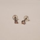 1/3 Carat Diamond Earring Studs 14K White Gold Champagne Color 1/3 Carat Diamond Earring Studs 14K White Gold Champagne Color