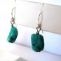 BlueGreen Turquoise Sterling Silver .925 Dangle Earrings French Hook 1.25"