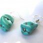 BlueGreen Turquoise Sterling Silver .925 Dangle Earrings French Hook 1.25"