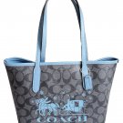 NWT COACH Mini City Tote Signature Canvas Horse and Sleigh CM183 Silver Mist