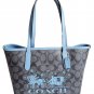 NWT COACH Mini City Tote Signature Canvas Horse and Sleigh CM183 Silver Mist