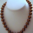 18" Chocolate Mother of Pearl Necklace & Earrings