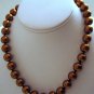 18" Chocolate Mother of Pearl Necklace & Earrings