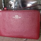 Coach Corner Zip Wristlet Red/ Gold 58032 - NWT - Authentic