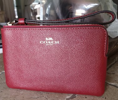 Coach Corner Zip Wristlet Red/ Gold 58032 - NWT - Authentic