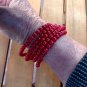 5mm Round Coral Bead Stretch Bracelet 5 Individual Strands Mix Match Red 7.5-8"