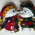 Christmas Snow Bear Couple Pin Brooch