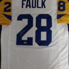Marshall Faulk Autographed St. Louis Rams Custom Jersey (Beckett Witnessed COA)