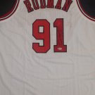Dennis Rodman Autographed Chicago Bulls White Custom Jersey (Beckett Witnessed COA and Hologram)