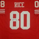 Jerry Rice Autographed San Francisco 49ers Red Custom Jersey (Beckett Witnessed COA and Hologram)