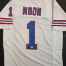 Warren Moon Autographed Houston Oilers White Custom Jersey "HOF 06" (JSA Witnessed COA)
