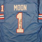 Warren Moon Autographed  Houston Oilers Blue Custom Jersey "HOF 06" (JSA Witnessed COA)