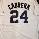 Miguel Cabrera Autographed Detroit Tigers White Majestic Cool Base Jersey (JSA Witnessed COA)