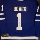 Johnny Bower Autographed Toronto Maple Leafs Fanatics Jersey Inscribed "HOF 76" (Beckett COA)