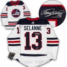 Teemu Selanne Autographed Winnipeg Jets White Heritage Adidas Jersey (AJ COA and Hologram)