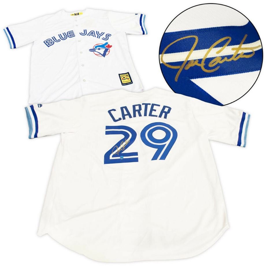 Carter, Joe - Signed Majestic Blue Jays Jersey - Rawscoes Sport