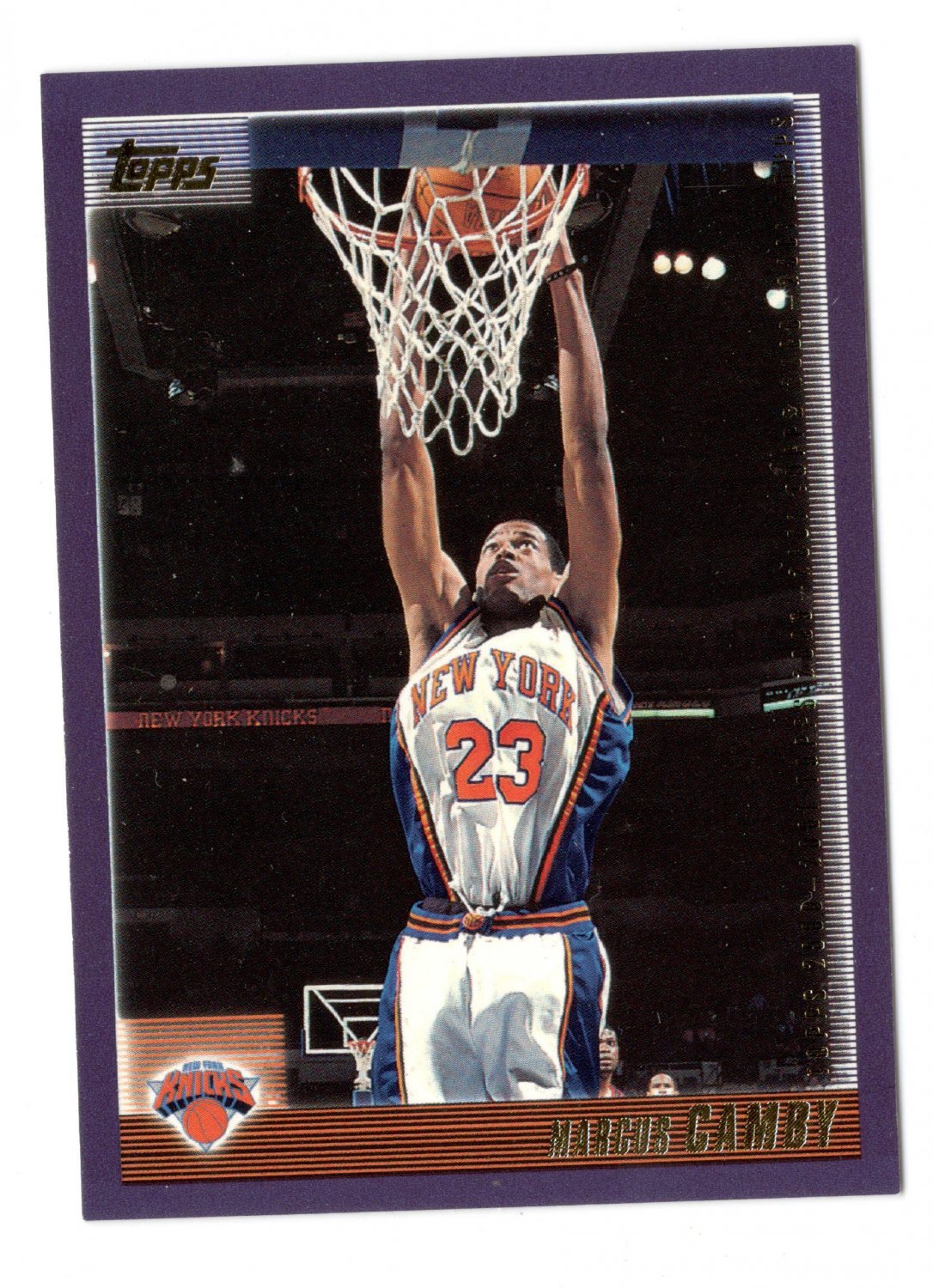 Marcus Camby 2000 01 Topps 2 New York Knicks Basketball Card