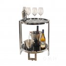 Double Wine and Liquor Metal With Glass Top 22" Bar Assembled Double Wine and Liquor Metal With Glass Top 22" Bar Assembled