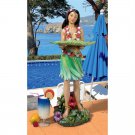 Hawaiian Polynesian Hula Girl Wahine 31.5"  Pedestal Serving Table