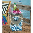 Dolphin Cove Glass Topped Sculptural  Serving  21' Table