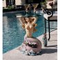 Mermaid of Magellan's Cove Glass-Topped Sculptural Serving  23.5 ' Table