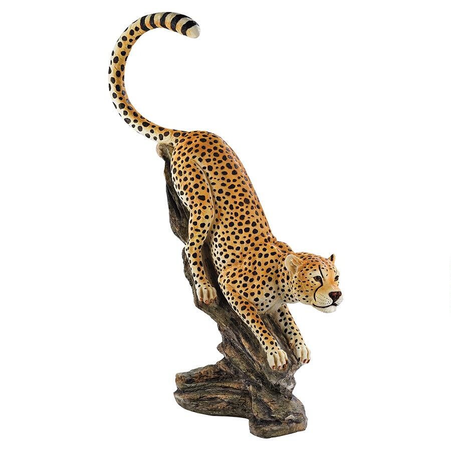 Savannah Cheetah Handcrafted 48" Garden Statue by Artist Samuel Lightfoot