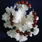 Red Jasper and Blackstone with Sterling Silver Bracelet