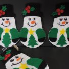 Handmade Snowman With Top Hat Utensil Holder - Set of 4
