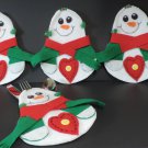Handmade Snowgirl With Earmuffs Utensil Holder - Set of 4