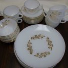 Federal Glass Meadow Gold Design Service for 8 + BONUS! Total of 41 pieces