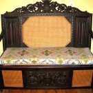 Ornately carved Antique Italian hall bench chest
