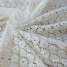 White Hollow Out Sunflower Lace Fabric By the Yard