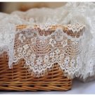 White Floral eyelash lace fabric 1 yard