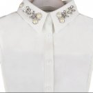 Beaded Detachable Half Shirt Chiffon Collar c11
