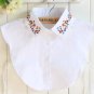 Removable Half Shirt Cotton Collar with Embroidered Flower for Sweaters F33