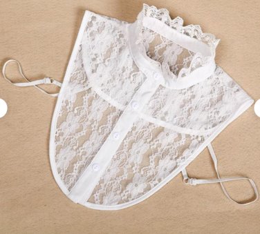 White Floral Lace Collar, Stand Up Fake Collar, Shirt Collar, Detachable False Collar