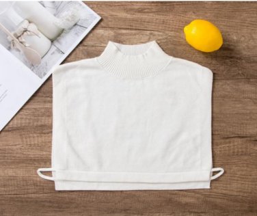White Knit Dickey Turtleneck False Collar Dickie f51