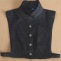 Black Pleated Fake Lace Collar Shirt Mock Shirt Bib F43